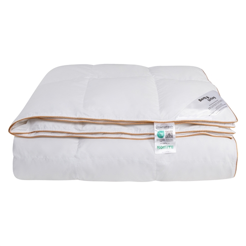 Dyne 140x200 cm - 100% moskusdundyne - NOMITE helårsdyne (allergivennlig) - Ekstra fin bomullssateng bolster - Borg Living Årsdynen 2025