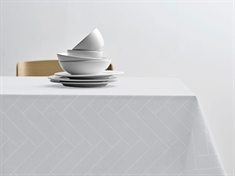 Damaskduk - 100% damaskvevet bomull - Tiles Södahl - Hvit