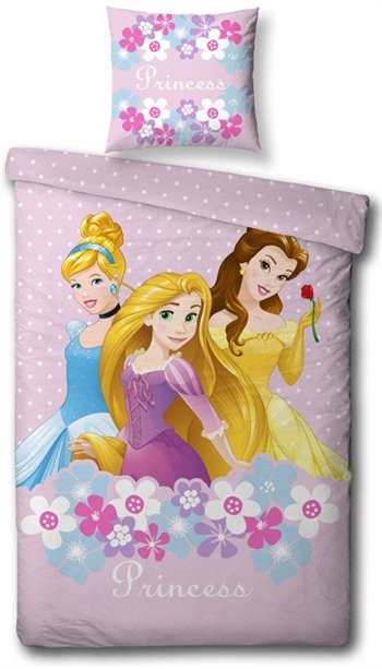Princess junior sengetøy - 100x140 cm - Disney princess sengesett - 2 i 1 design - 100% bomull