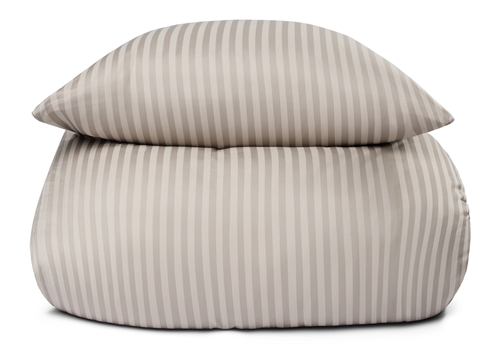 Dobbelt sengetøy - 200x200 cm - 100% bomullssateng - Sand ensfarget sengesett - Borg Living