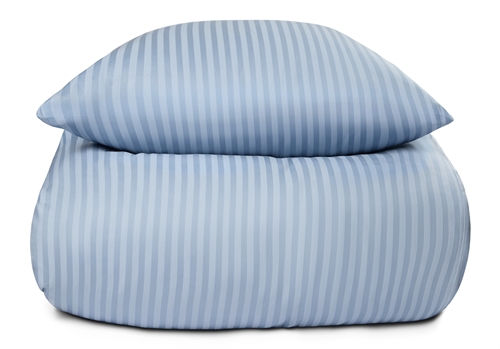 Dobbelt sengetøy - 200x220 cm - 100% bomullssateng - Lys blå ensfarget sengesett - Borg Living