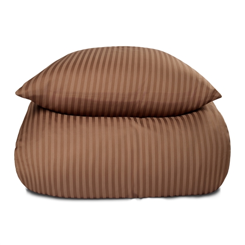 Sengetøy i 100 % bomullssateng - 140x220 cm - Oker ensfarget sengetøy - Borg Living sengetøy