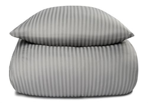 Dobbelt sengetøy - 200x200 cm - 100% bomullssateng - Grå ensfarget sengesett - Borg Living