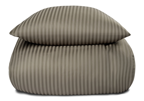 Dobbelt sengetøy - 200x200 cm - 100% bomullssateng - Oliven ensfarget sengesett - Borg Living Sengetøy , Dobbelt sengetøy , Dobbelt sengetøy 200x200 cm