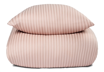 Dobbelt sengetøy - 200x220 cm - 100% bomullssateng - Rosa ensfarget sengesett - Borg Living