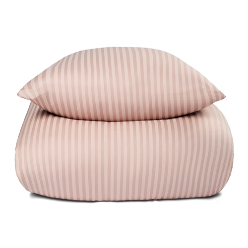 Sengetøy i 100 % bomullssateng - 140x220 cm - Rosa ensfarget sengesett - Borg Living sengetøy