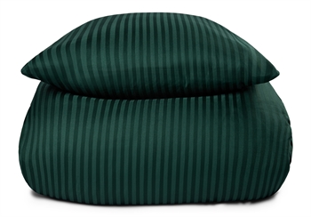 Dobbelt sengetøy - 200x220 cm - 100% bomullssateng - Grønn ensfarget sengesett - Borg Living