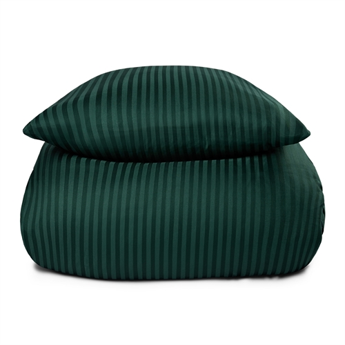 Sengetøy i 100 % bomullssateng - King size sengesett 240x220 cm - Grønt ensfarget sengetøy - Borg Living