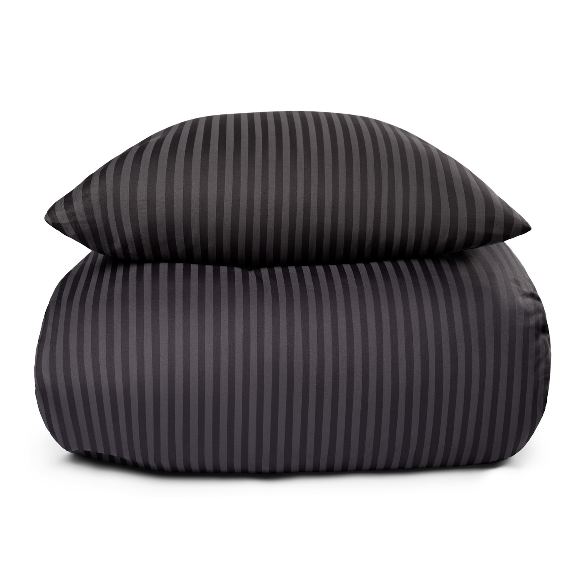 Sengetøy i 100% bomullssateng - 150x210 cm - Mørkegrått ensfarget sengesett - Borg Living sengesett