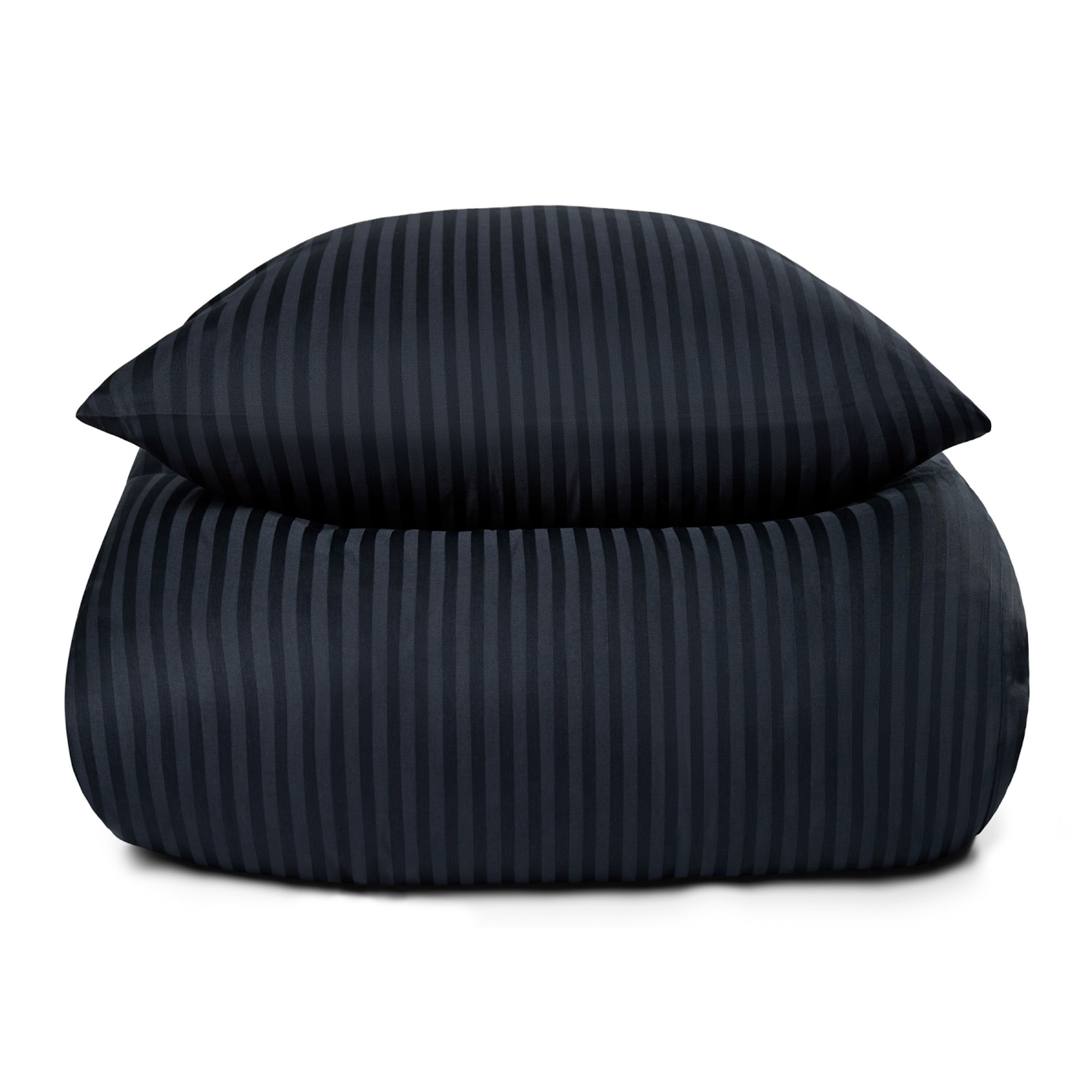 Sengetøy i 100% bomullssateng - 150x210 cm - Mørkeblått ensfarget sengesett - Borg Living sengetøy