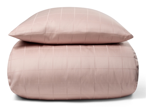 Sengetøy 140x200 cm - Mykt, jacquardvevd bomullssateng - Sjekk rosa - By Night sengesett Sengetøy ,  Enkelt sengetøy , Enkelt sengetøy 140x200 cm