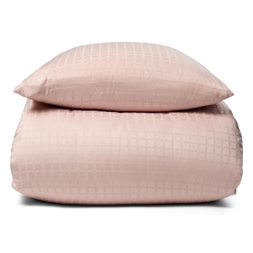 Luksuriøst sengetøy - 140x220 cm - 100% bomullssateng sengetøy - Daisy rosa - By Night jacquardvevd sengesett