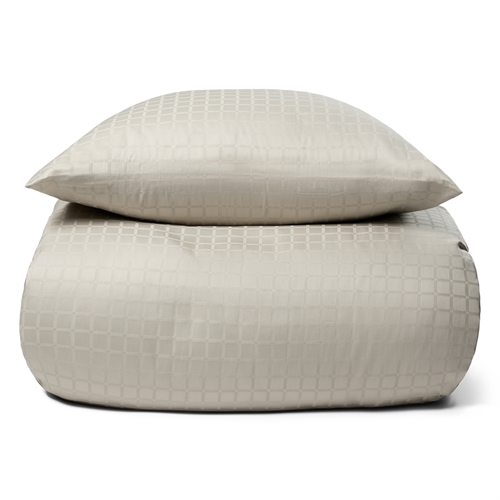 Luksuriøst sengetøy - 140x200 cm - 100 % bomullssateng - Daisy sand - By Night jacquardvevd sengesett