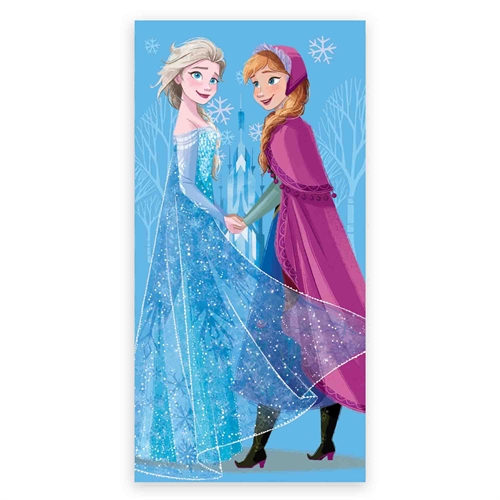 Badehåndkle - Frost håndkle - Anna og Elsa fra Frozen - 70x140 cm - 100% myk bomull