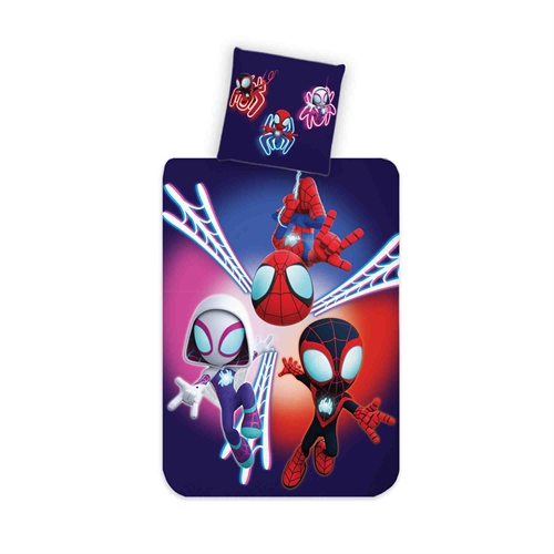 Barnesengetøy 140x200 cm - Spidey sengetøy med vendbart design - 100% bomull