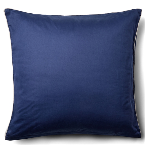 Putetrekk 60x63 cm - 100% bomullssateng - Olga blått putetrekk med pipingkant - Ekstra mykt putetrekk fra By Borg