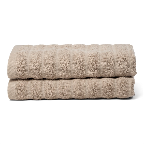 Bomullshåndklær - 100 % kammet bomull - 50x100 cm - 2-pak - Sand
