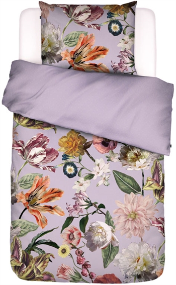 Sengetøj - 140x200 cm - Filou Lilac - Lilla - 2 i 1 design - 100% bomuldssatin - Essenza Sengetøy ,  Enkelt sengetøy , Enkelt sengetøy 140x200 cm