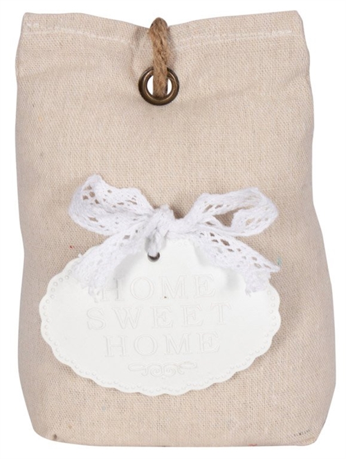 Dørstopper - Sandfarget med et romantisk skilt - Høyde 19 cm