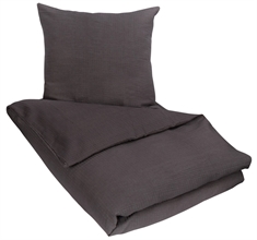 Krepp sengetøy - 140x200 cm - Grå - 100% bomull