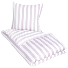 Sengetøy - 240x220 cm - Nordic Stripe Lavendel - Lavendel og hvit - 100% bomullsatin