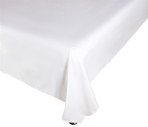 Glatt laken - Hvit - 100% Bomullssateng - 150x260 cm