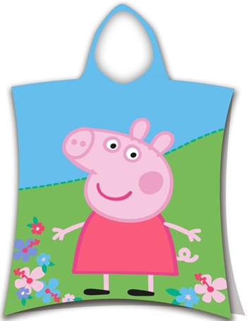 Håndkle poncho til barn - Peppa Gris - 50x115cm – Deilig og myk kvalitet.