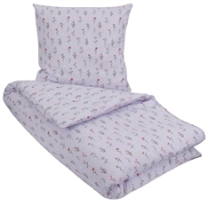 Krepp sengetøy - Purple Flowers - 140x200 cm - Bomull