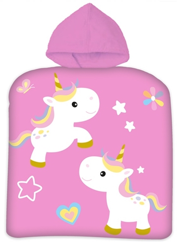 Håndkle poncho til barn - Unicorn - 50x100cm – Deilig og myk kvalitet.