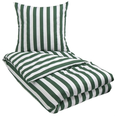 Sengetøy - 240x220 cm - Nordic Stripe grønn - Grønn og hvit - 100% bomullsateng