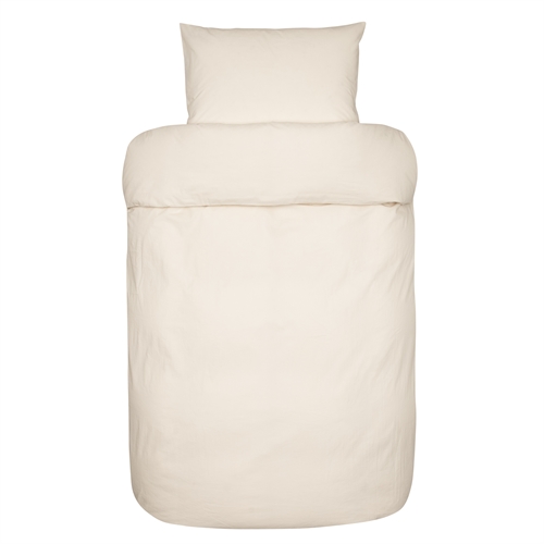 Vevd kreppsengetøy - Beige sengesett i 100% myk bomull - 140x200 cm - Kreppsengetøy - Ara - Høie Of Scandinavia