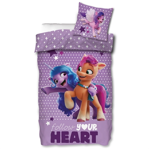 My Little Pony sengetøy - 150x210 cm - Følg hjertet ditt - 2 i 1 design - Sengesett i 100% bomull