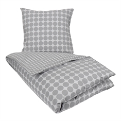 Sengetøy - Circle grey - Prikket sengetøy - 100% bomull - Borg Living sengesett