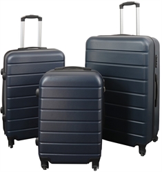 Koffertsett med 3 stk i forskjellige størrelser i blå - Hard plast