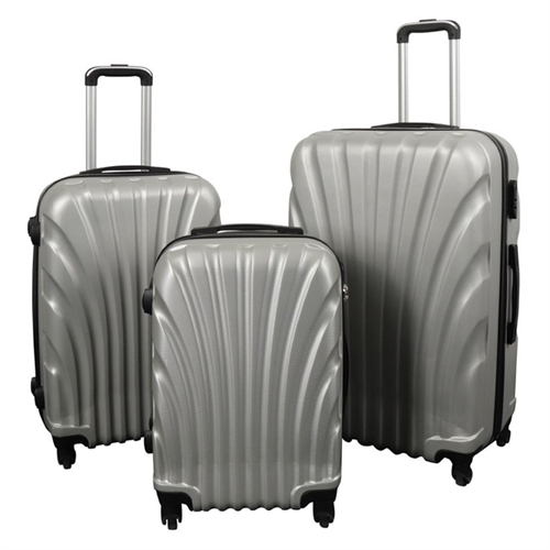 Koffertsett - 3 stk. - Praktiske hardcase billige kofferter - Musling grå