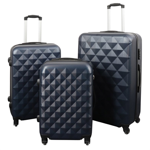 Kofferter – sett med 3 stk. - Eksklusivt hardcase koffertsett på salg - Diamant mørkeblå