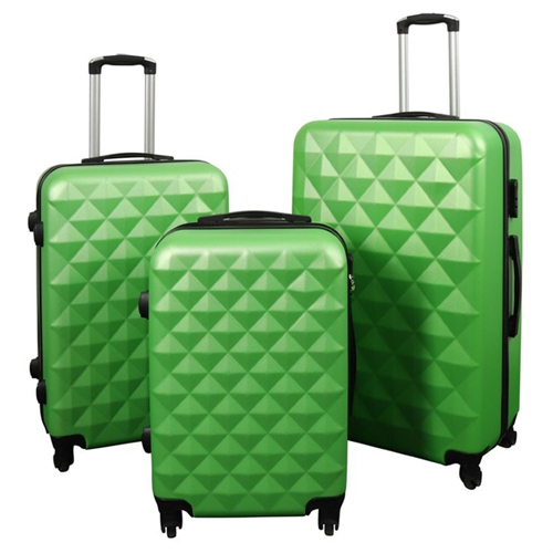 Koffertsett med 3 stk i grønn- Hard ABS / polykarbonat