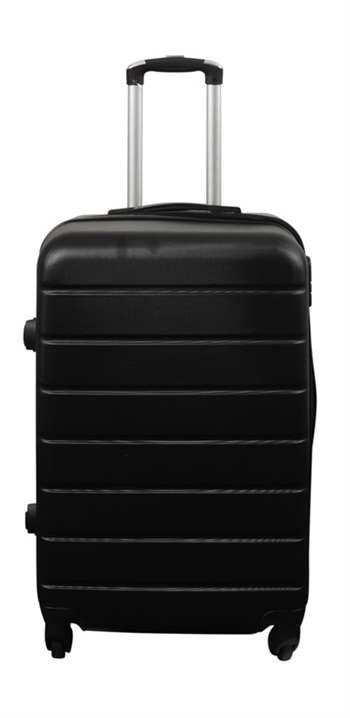 Koffert - Hardcase lettvektskoffert - medium størrelse - Svart - Praktisk reisekoffert