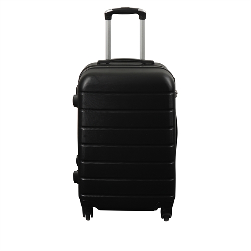 Kabinkoffert - Hardcase lettvektskoffert - Med 4 hjul - Svart stripe