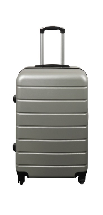 Koffert - Hardcase lettvektskoffert - medium størrelse - Grå - Praktisk reisekoffert