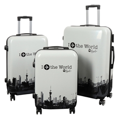 Koffert - Koffert med motiv - I Love The World hvit - Hardcase lettvektskoffert
