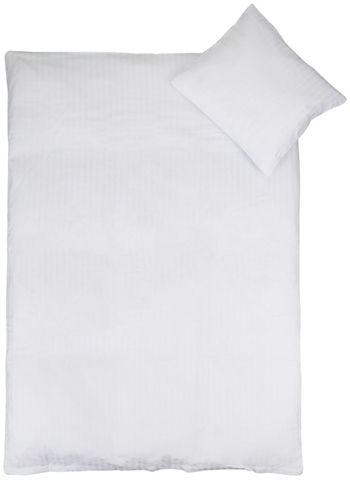 Baby Sengetøy - 70x100 cm - Hvit sengetøy - Stripet sengesett
