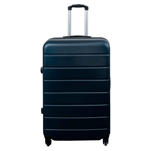 Stor koffert - Mørkeblå - Hardcase koffert - Str. Large - Lettvekt koffert med 4 hjul