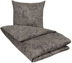 Sengesett 240x220 - Kingsize sengetøy - 100% Bomullssateng - Marble dark grey