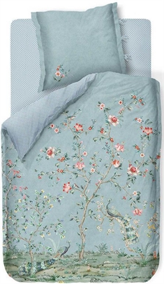 Pip Studio sengetøy - Okinawa Blue - Blomstret sengetøy - Tosidig sengesett - 100% bomull