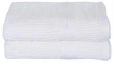 Håndklær - 2 stk. 50x100 cm - Hvit - 100% bomull - Borg Living