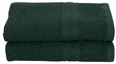 Gjestehåndklær - 2 stk. 40x60 cm - Mørk grønn - 100% bomull - Borg Living