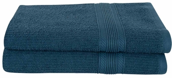Badehåndklær - 2 stk. 70x140 cm - Blå - 100% bomull - Borg Living