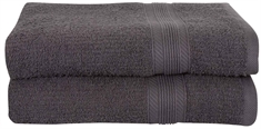 Badehåndklær - 2 stk. 70x140 cm - Antrasittgrå - 100% bomull - Borg Living