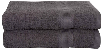 Badehåndklær - 2 stk. 70x140 cm - Antrasittgrå - 100% bomull - Borg Living